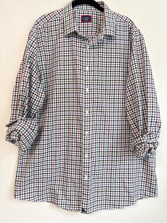 UNTUCKit Other - UNTUCKit Men's Black and Burgundy Plaid Cotton Button-Down Shirt Sz XXL Tall